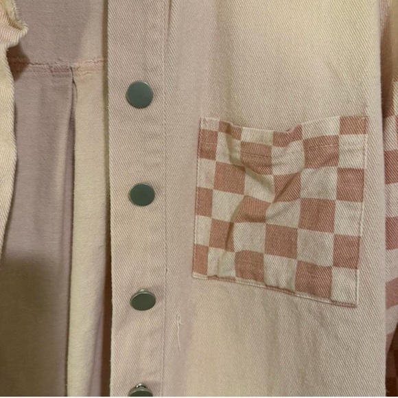 Pink Checkerboard Shacket - Picture 2 of 6